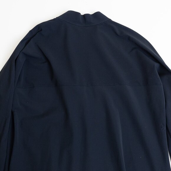 ADAY Something Borrowed Travel Snap Front Dress Navy Blue - Picture 12 of 13